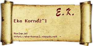 Eke Kornél névjegykártya