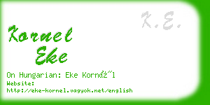 kornel eke business card